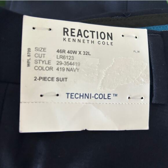 NWT Kenneth Cole Reaction Suit Pants, Navy, Men’s 40W x 32L - Picture 2 of 2